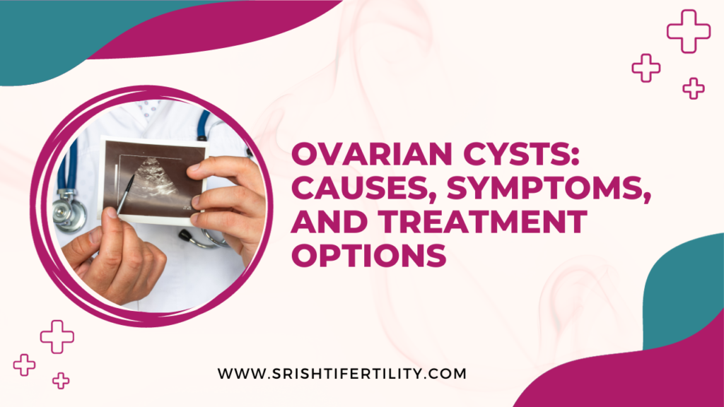 A blog post banner on ovarian cysts