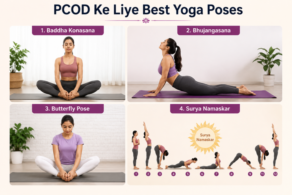 PCOD Ke Liye Best Yoga Poses PCOD Ko Kaise Thik Kare? Complete Treatment, Diet Plan aur Gharelu Upay 